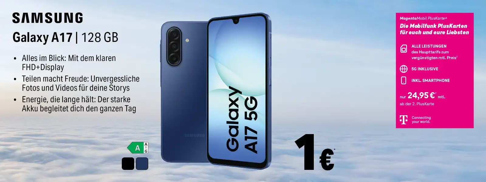 Samsung Galaxy A17 128 GB Angebot mit 5G, Smartphone und Tarifhinweis